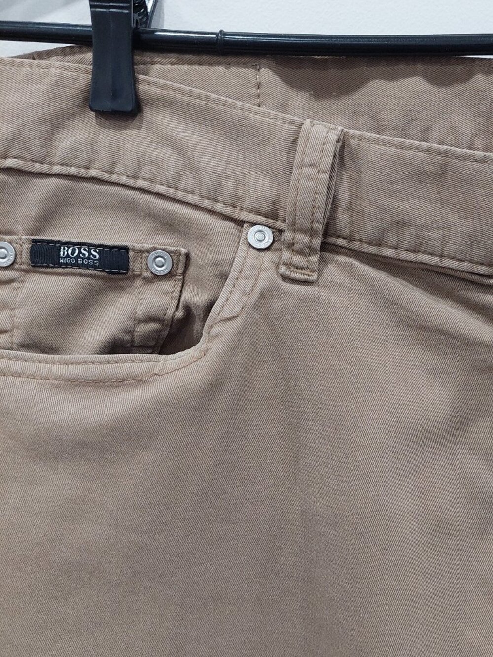BOSS by Hugo Boss Men's W38L36Texas Straight Stretch Jeans Beige Color